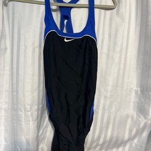 Nike Black and Blue Athletic Swimsuit